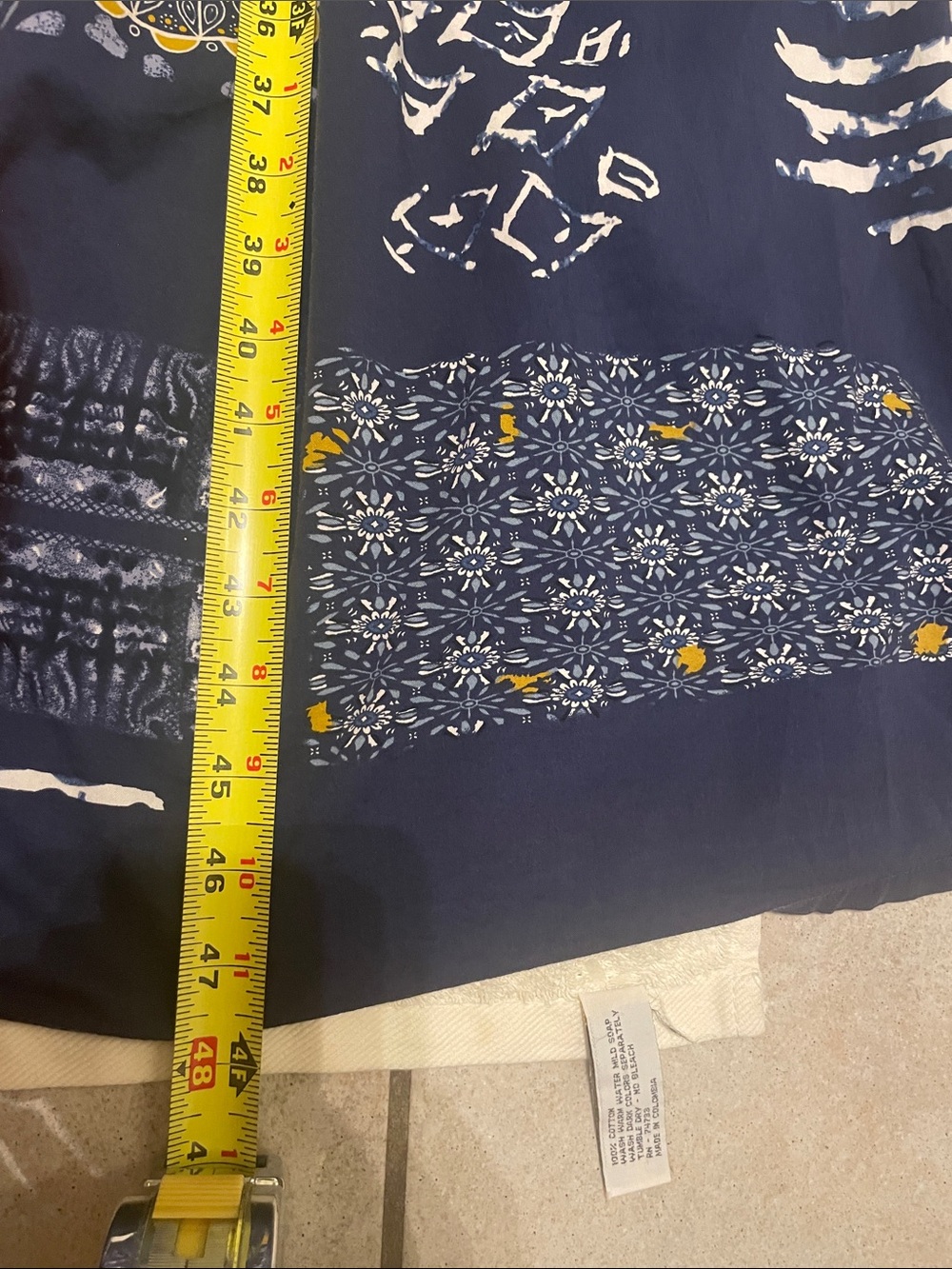 Navy Boho Print Short Sleeve Maxi Dress - Picture 7 of 7